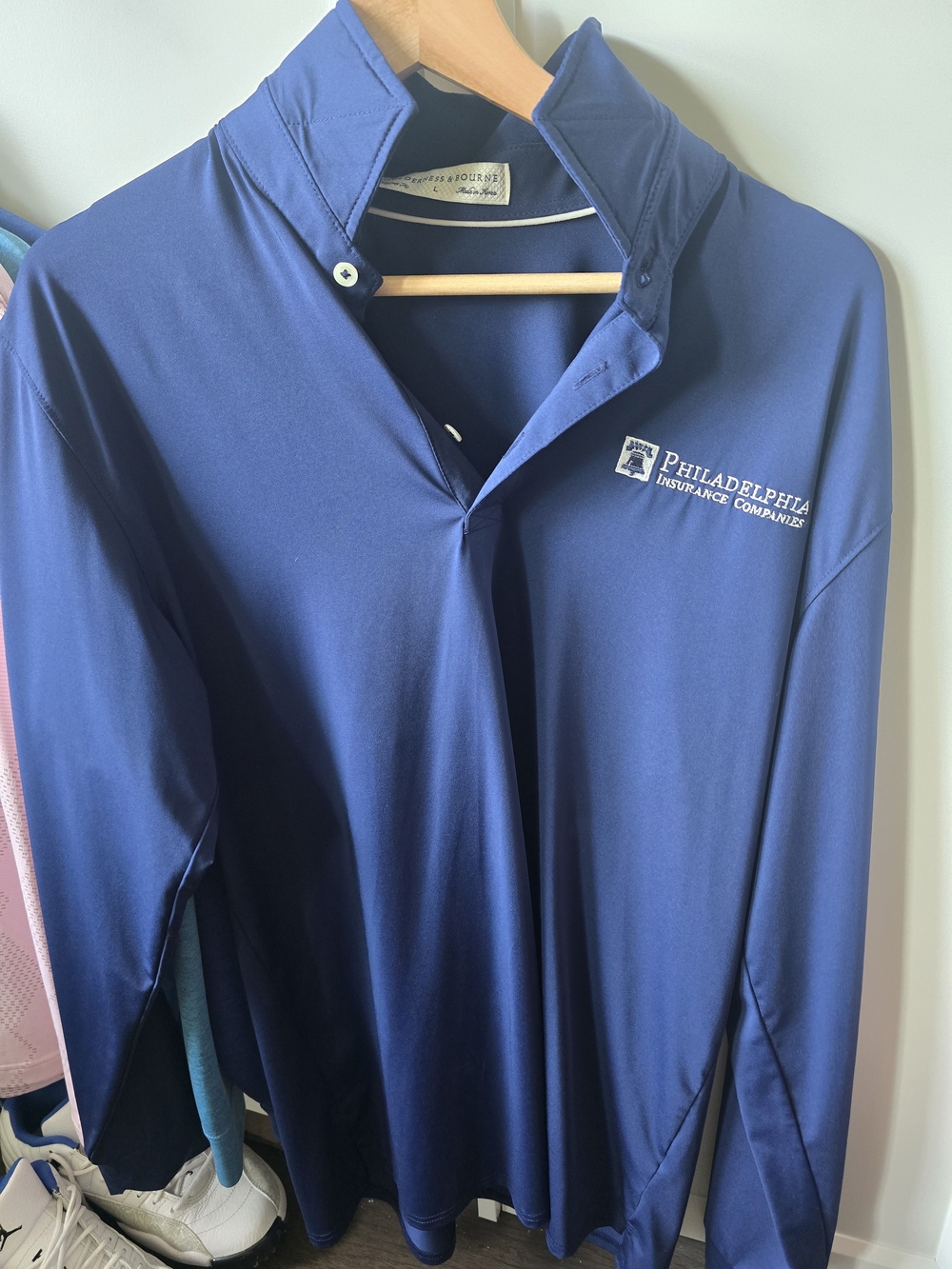 Holderness & Bourne Men's Navy Long Sleeve Polo